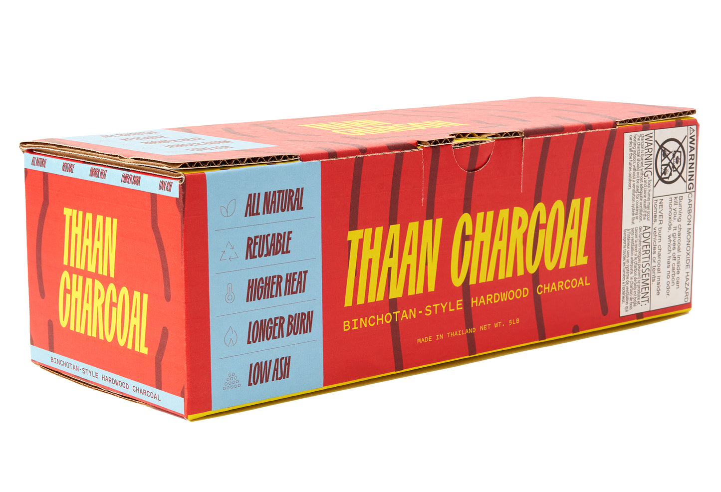 Thaan Charcoal, Chef's Choice Premium Grilling Charcoal, Log Style, 5lb